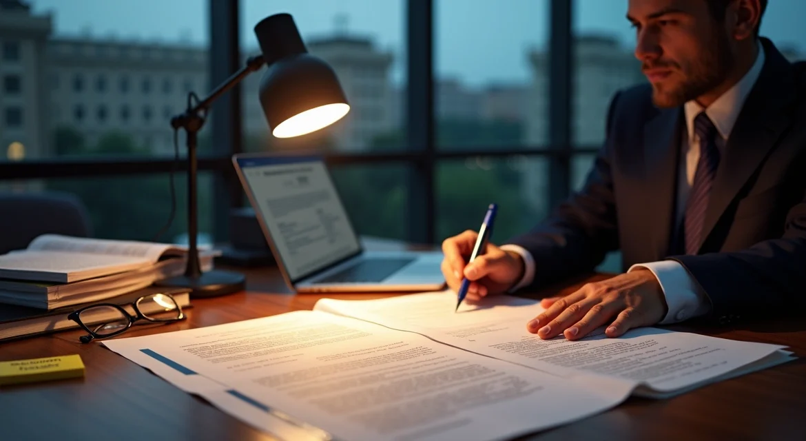 Advogado analisando petição de recurso especial diante do Superior Tribunal de Justiça